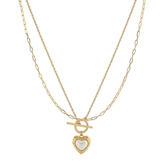 Layered Pear Heart Necklace - Picture 1 of 1